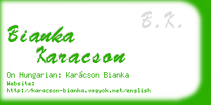 bianka karacson business card